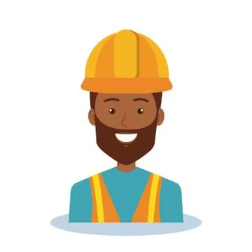 Professional construction man character Illustrazione stock