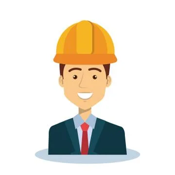 Professional construction man character Stock Illustration