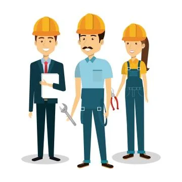 Professional construction people characters イラスト素材