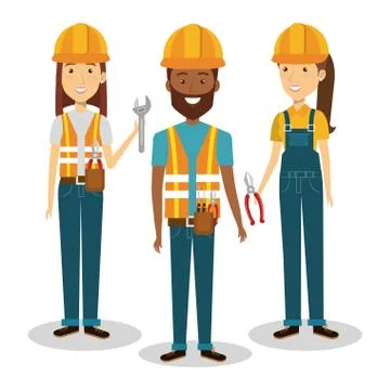 Professional construction people characters イラスト素材