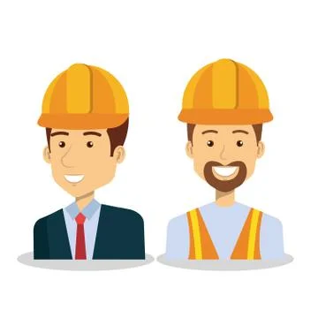 Professional construction people characters Stock Illustration