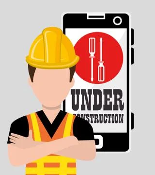 Professional construction on site Stock Illustration