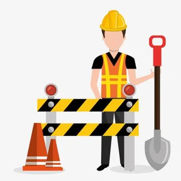 Professional construction on site Illustrazione stock