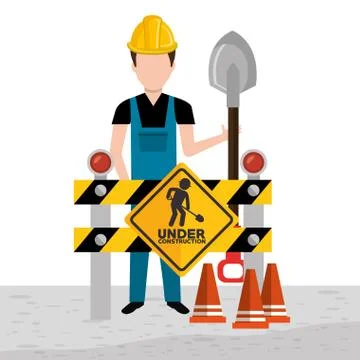 Professional construction on site 스톡 일러스트