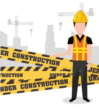 Professional construction on site Illustrazione stock