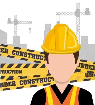 Professional construction on site Illustrazione stock