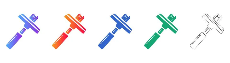 Professional Construction Tool Icons Vector Set 스톡 일러스트