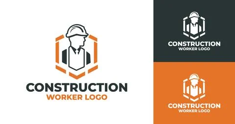 Professional Construction Worker Logo Stock-Illustration
