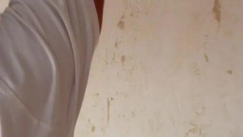 Professional construction worker plastering a wall Video stock 341362930