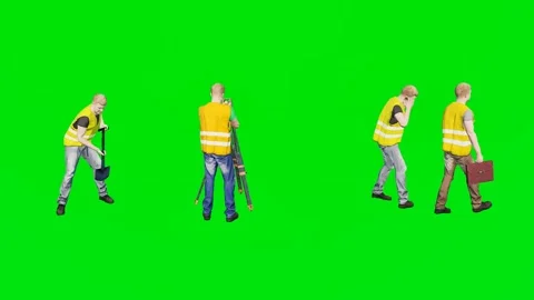 Professional construction workers in safety gear actively digging Stock Footage 329597500
