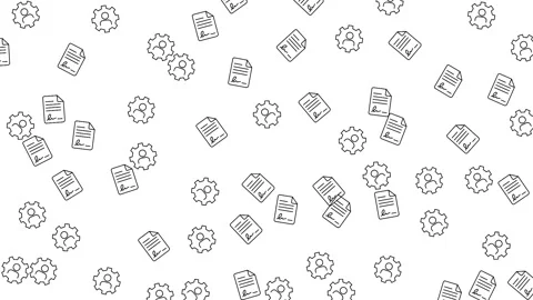 Professional Consultant and Contract Document Icon Seamless Pattern Background Stock Footage 346186149