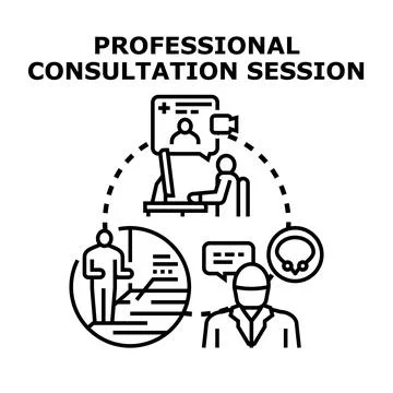 Professional consultation session providing remote medical advice Stock Illustration