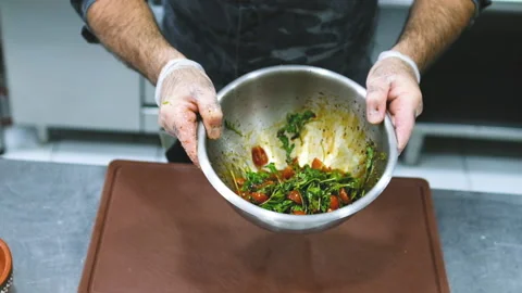Professional cook at work Stock Footage 157558661