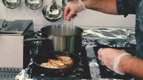 Professional cook at work Stock Footage 157558889