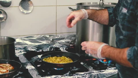 Professional cook at work Stock Footage 157559015