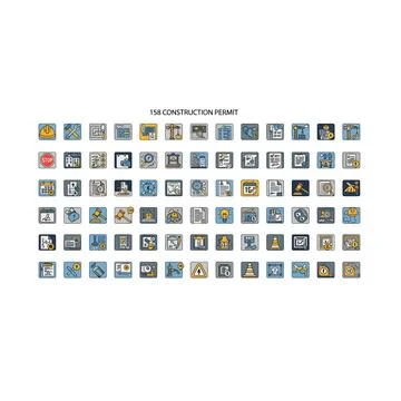 Professional corporate data and document management vector icon grid Stock Illustration