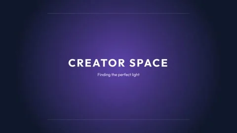 Professional 'Creator Space' title screen template for modern branding and .. Stock Footage 336889539