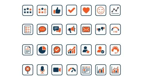 Professional customer feedback and review icon set Ilustração Stock