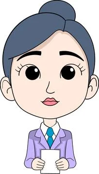 Professional Customer Service Representative Holding a Document Ready to Assi Stock Illustration