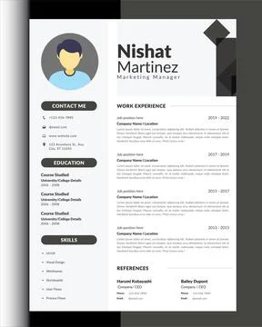 Professional CV Resume Illustrazione stock