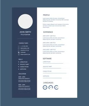 Professional CV resume template design vector minimalist. Clean Modern Resume Stock Illustration