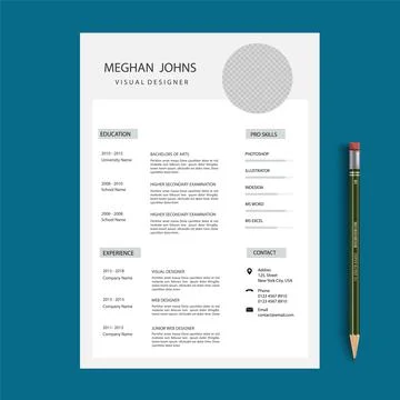 Professional CV resume template design vector minimalist. Clean Modern Resume Stock Illustration