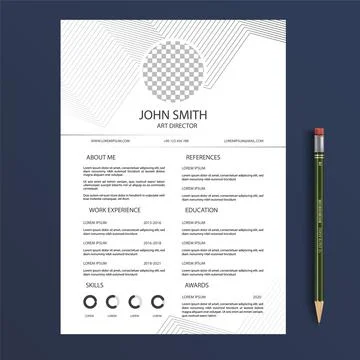 Professional CV resume template design vector minimalist. Clean Modern Resume Stock Illustration