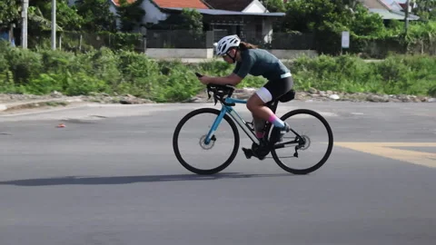 Professional cyclist during hard training. Stock Footage 287989351