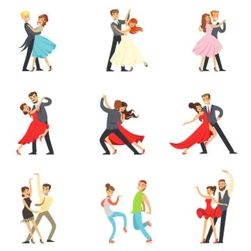 Professional Dancer Couple Dancing Tango, Waltz And Other Dances On Dancing Ilustración de archivo