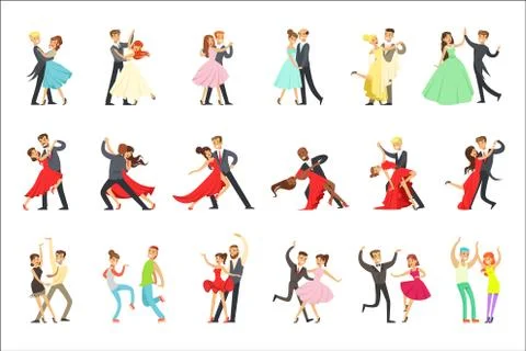 Professional Dancer Couple Dancing Tango, Waltz And Other Dances On Dancing Ilustración de archivo