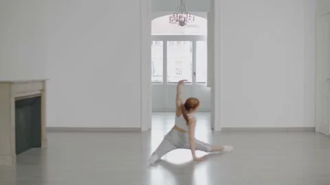 Professional dancer training alone at the dance school Stock-Footage 151791265