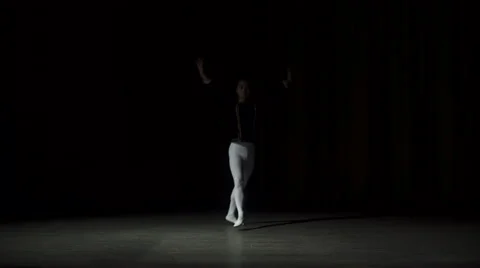 Professional Dancer Training In Darkness Stock Footage 68186491