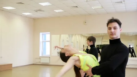 Professional dancers make a dance performance Stock Footage 185435702