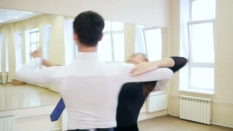 Professional dancers make a dance performance Stock Footage 185435705