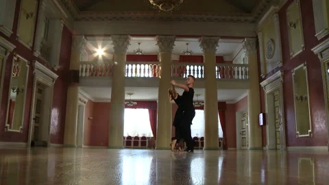 Professional dancers practice tango dance Stock Footage 91699779