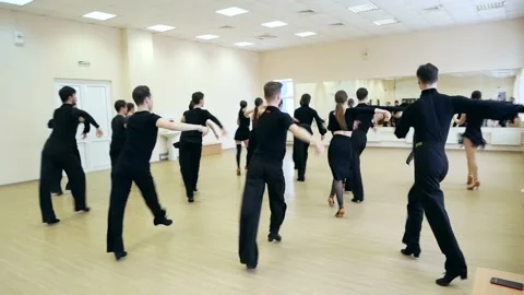 Professional dancers prepare for a dance performance Stock Footage 185434474