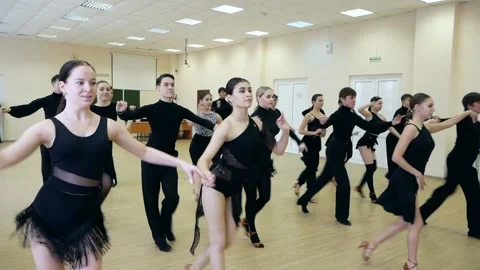 Professional dancers prepare for a dance performance Stock Footage 185434585