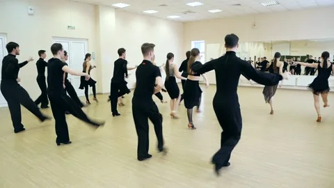 Professional dancers prepare for a dance performance Stock Footage 185434615