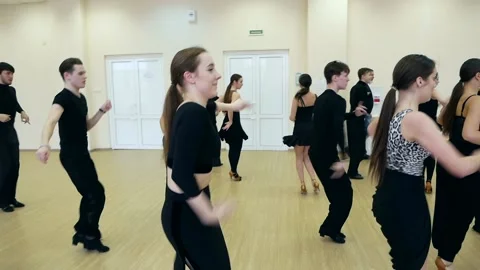 Professional dancers prepare for a dance performance Stock Footage 185434997