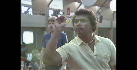 Professional Dart Throwing / Competitions 1980s Stock Footage 239828583