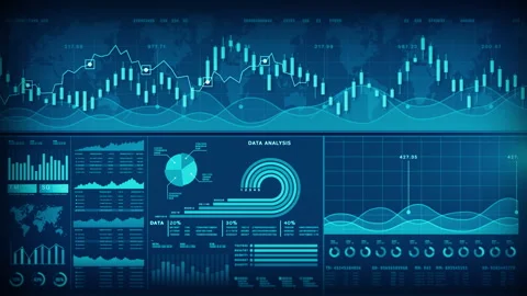 Professional data dashboard showcasing charts, graphs, and analytics Stock Footage 294285077