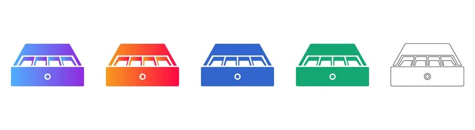 Professional Data Server Cabinet Icons 스톡 일러스트