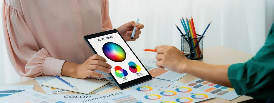 Professional designer selects the color by using color theory. Variegated. 写真素材