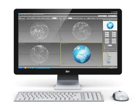 Professional desktop computer workstation Illustrazione stock