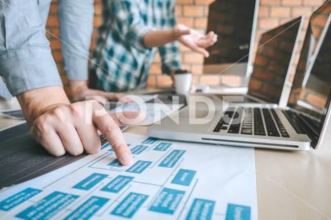 Professional Developer programmer cooperation meeting and brainstorming and p Stock Photos