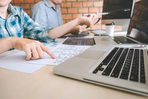 Professional Developer programmer cooperation meeting and brainstorming and p Stock Photos