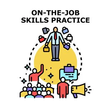 Professional developing expertise during on the job practice 스톡 일러스트