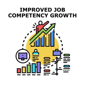 Professional developing job competency career growth concept Ilustração Stock