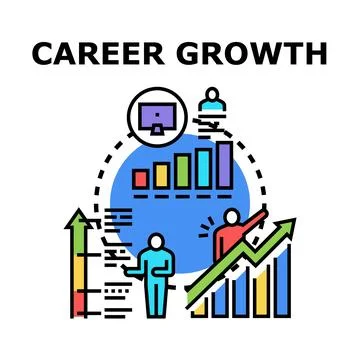 Professional development achieving career growth concept illustration Stock Illustration