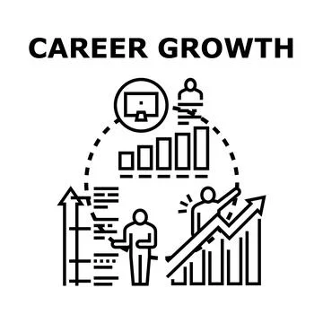 Professional development achieving career growth concept illustration Stock Illustration